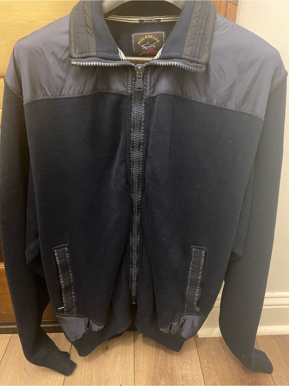 Paul & Shark Men's Navy Contrast-Panel Bomber Jacket